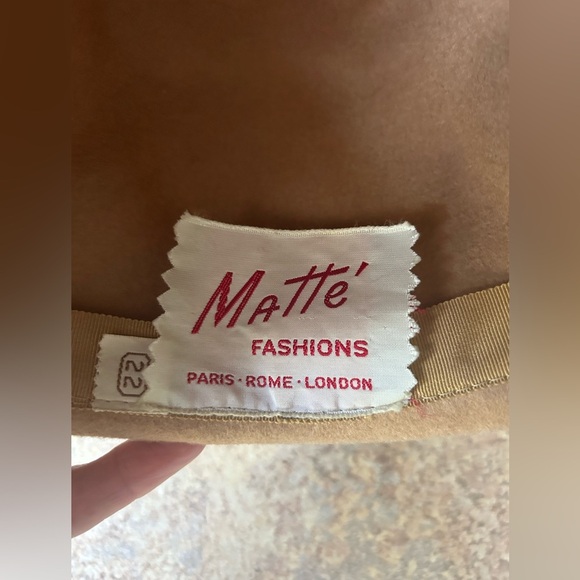 Vintage Matte Fashions Paris-Rome-London Feathered Felt Fedora 22 - Picture 3 of 7